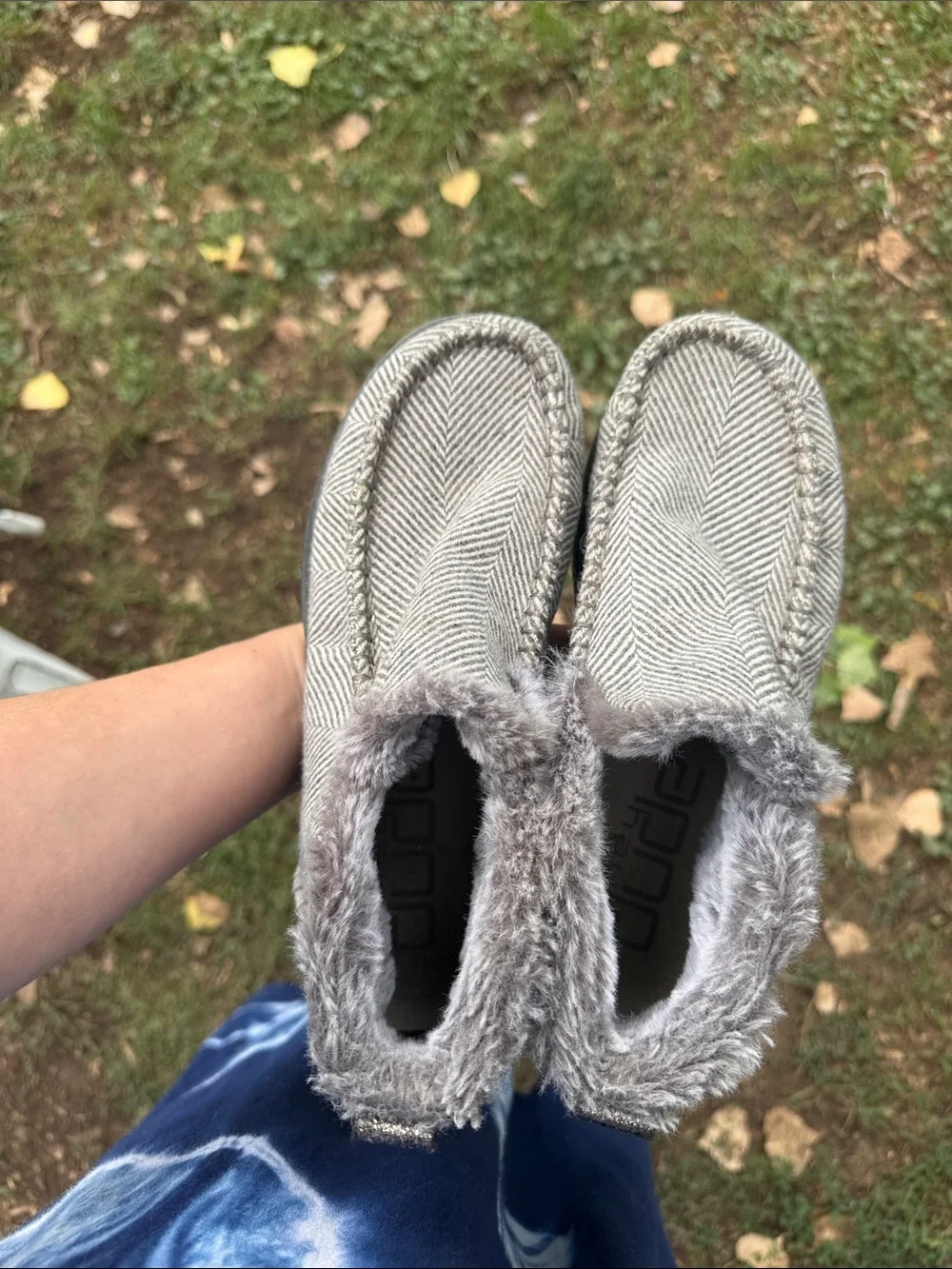 Hey dude Denny herringbone grey booties